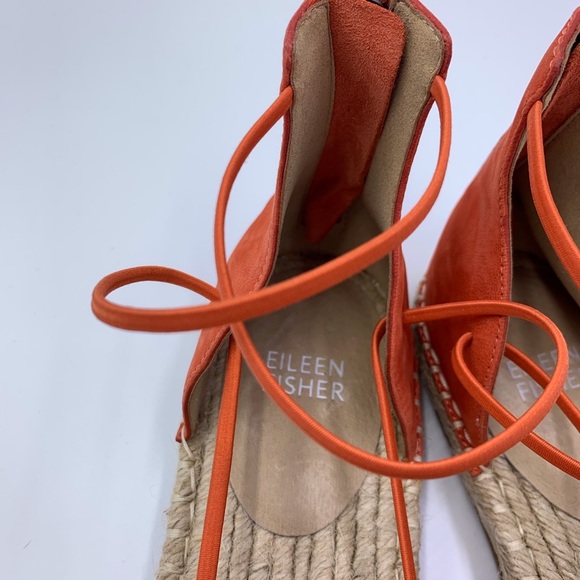 Eileen Fisher Orange Lace Espadrille Sz 8 - Picture 9 of 16